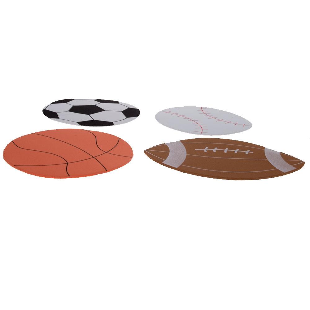 12 Foam Football, Baseball, Basketball, Soccer Ball Cutouts Diy Craft Shapes