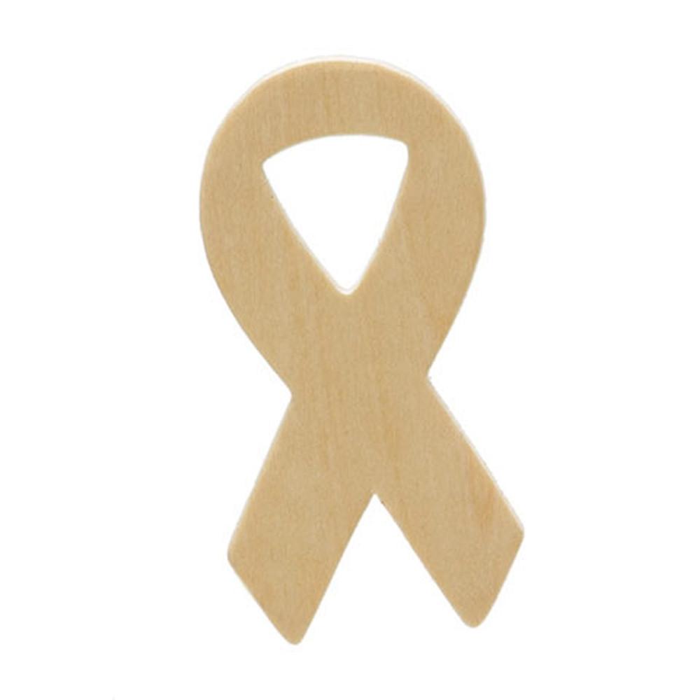 Unfinished Wooden Awareness Ribbon Cutout Diy Craft 3 Inches