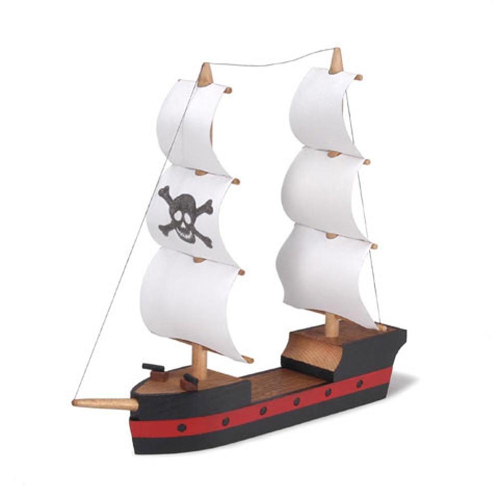 Wooden Pirate Ship Diy Craft Kit 4.25 Inches