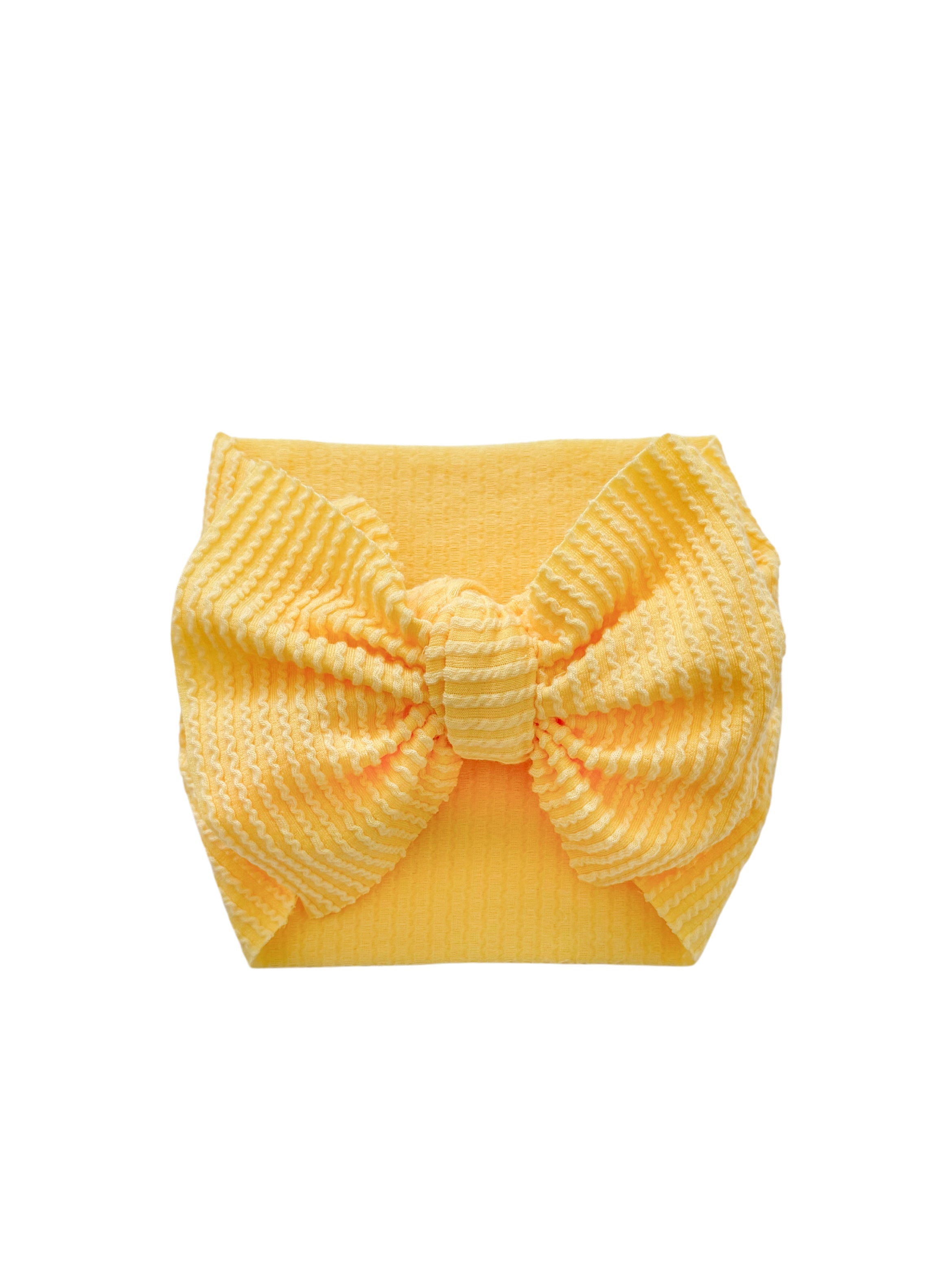 Ribbed Headwrap Bow- Sunshine Yellow