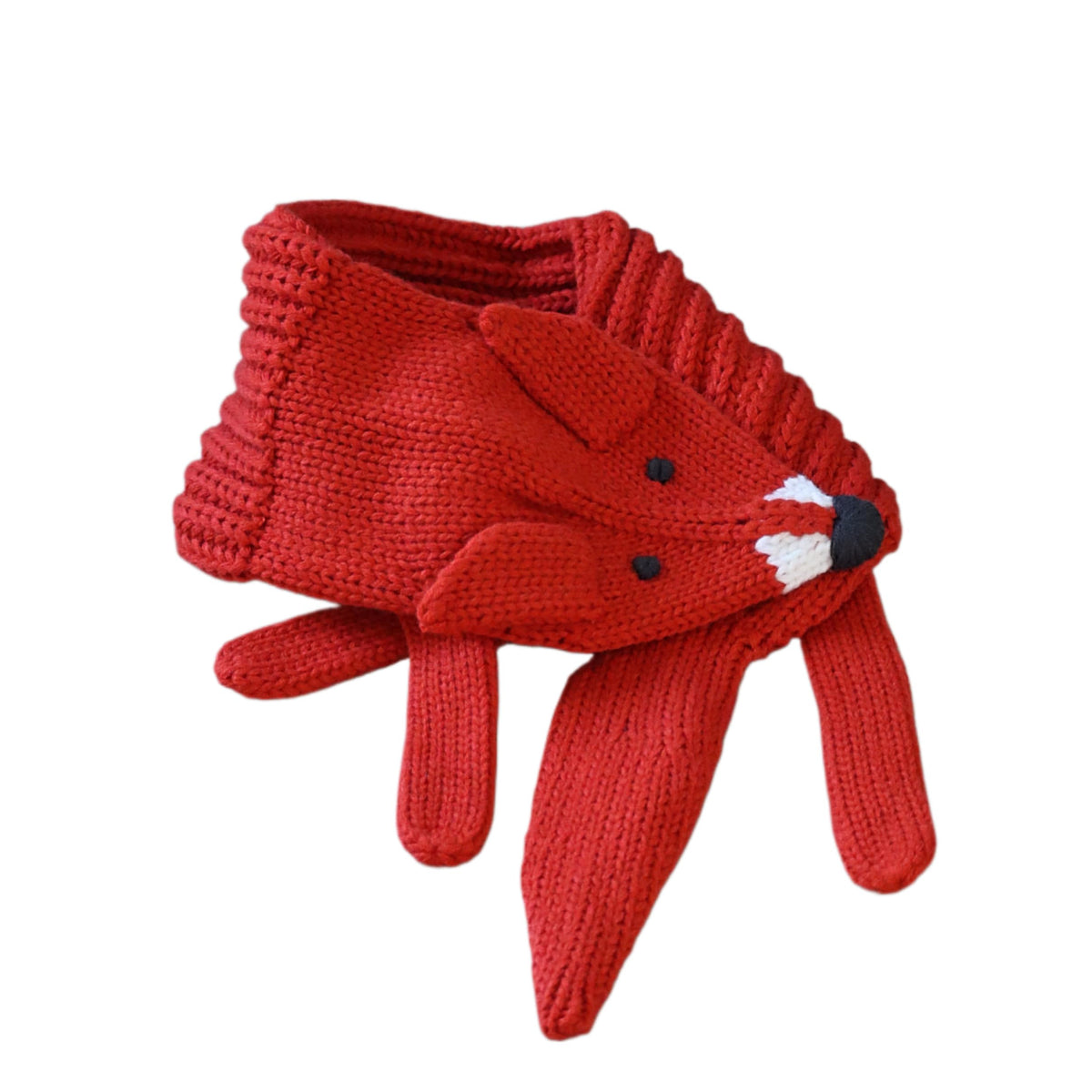 Kids Knit Fox Scarf - Neck Warmer (ages 4-12)