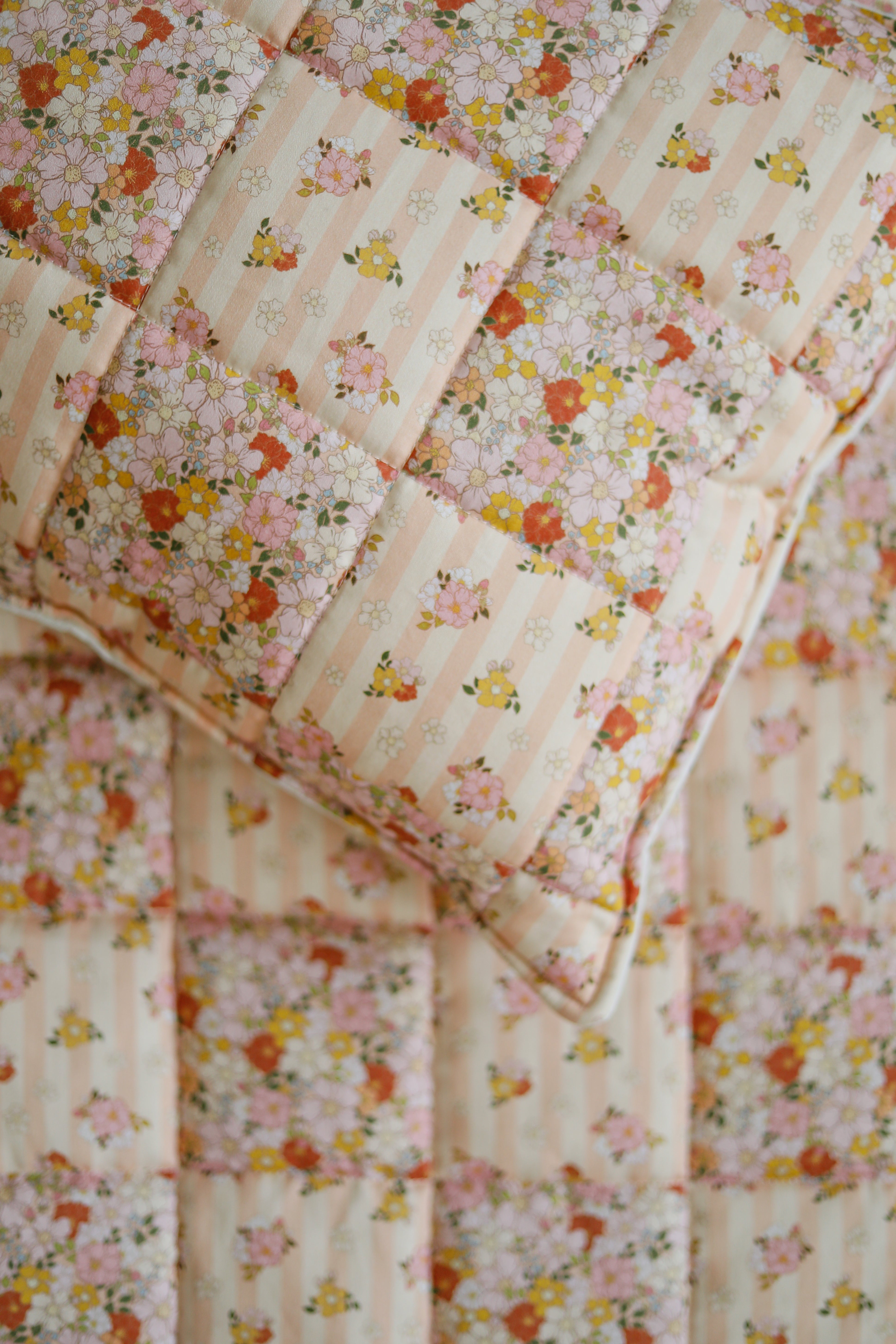 Cotton Quilted "spring Garden" Child Cover Set