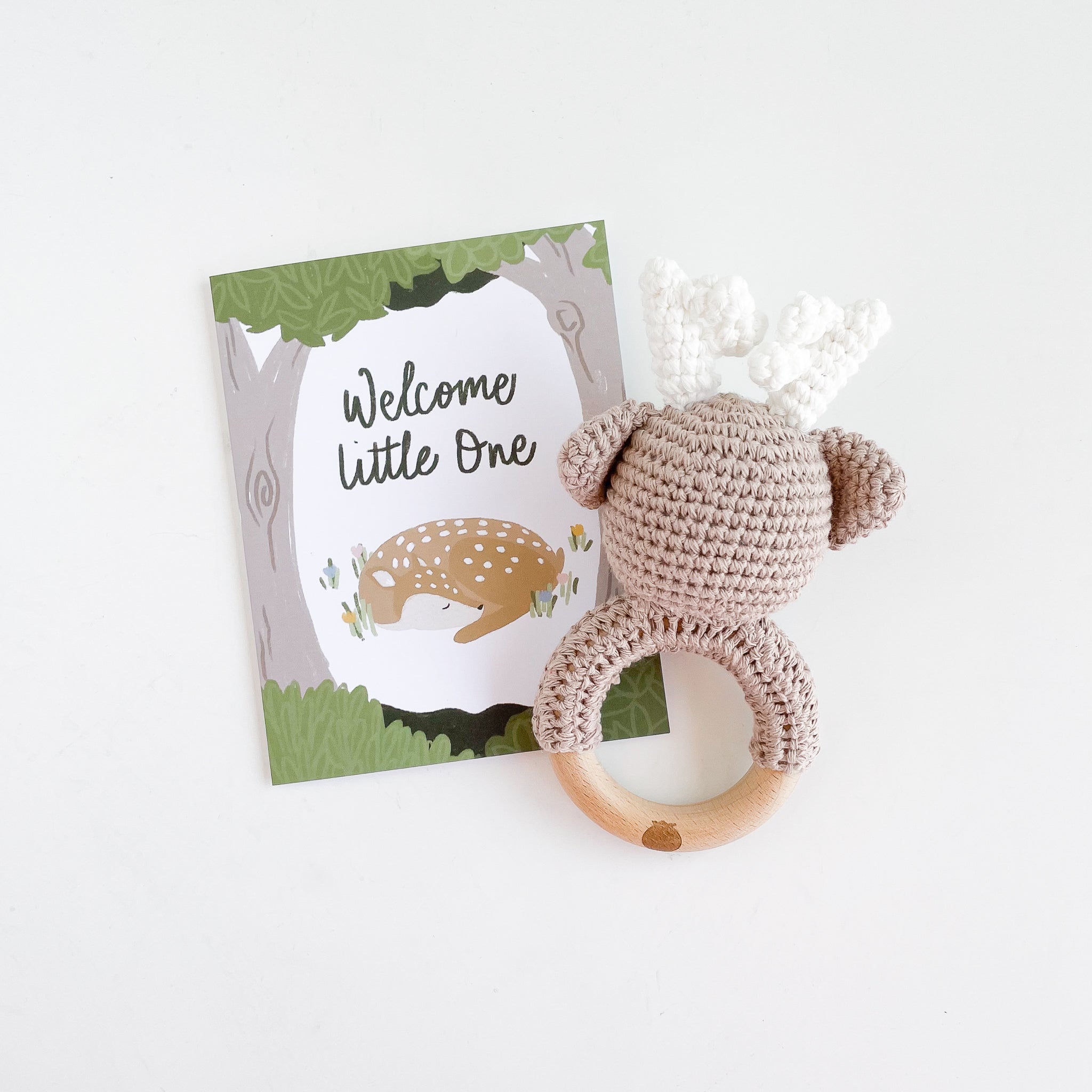 Cotton Crochet Rattle Teether, Deer