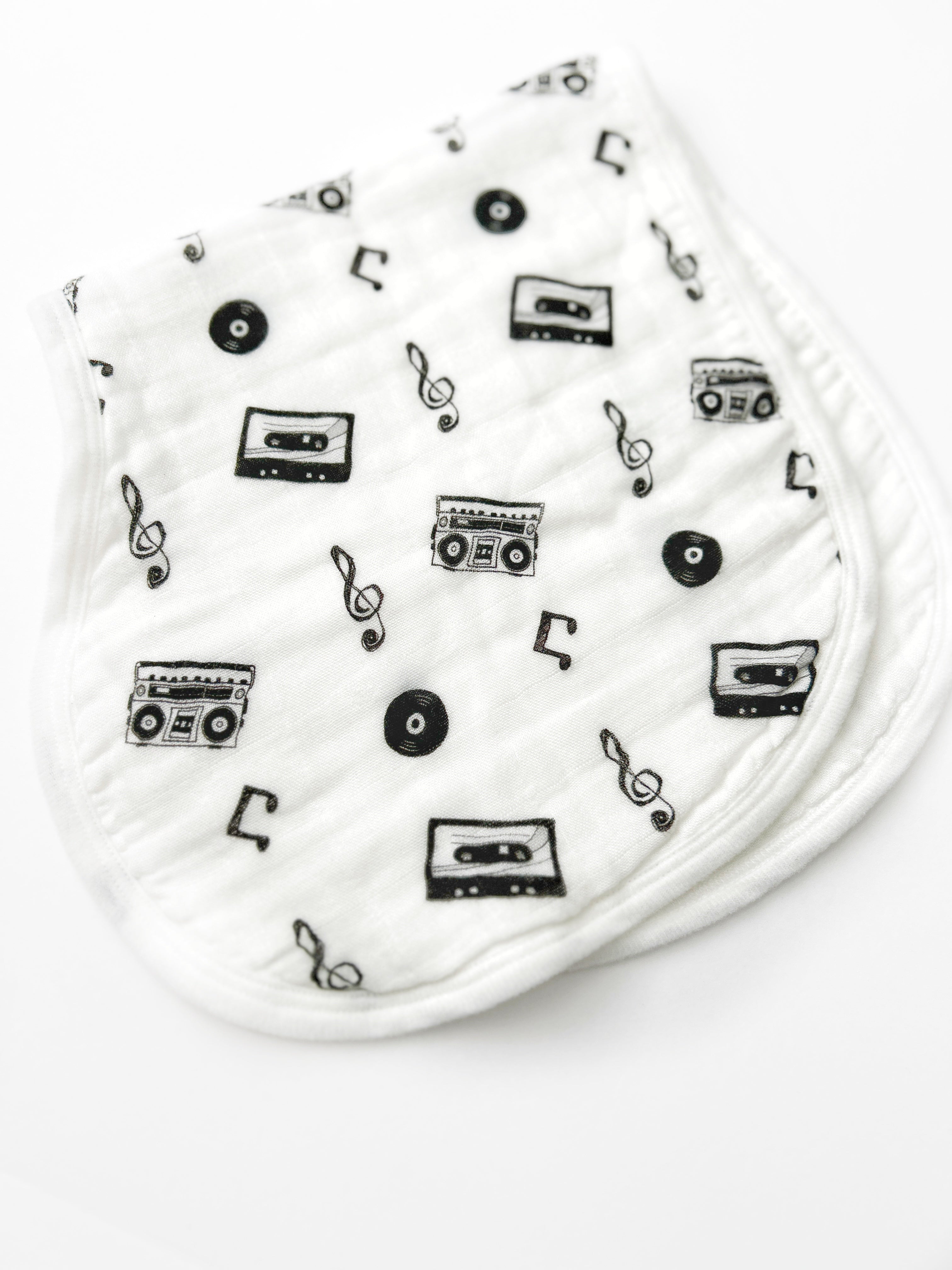 Mix Tape & Music Organic Cotton Burp Rag Set Of Two