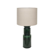Ceramic Table Lamp W/ Linen Shade & Inline Switch