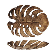 Decorative Pewter Monstera Leaf, Antique Gold Finish Df9780