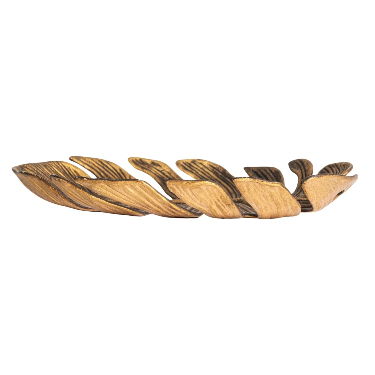 Decorative Pewter Monstera Leaf, Antique Gold Finish Df9780