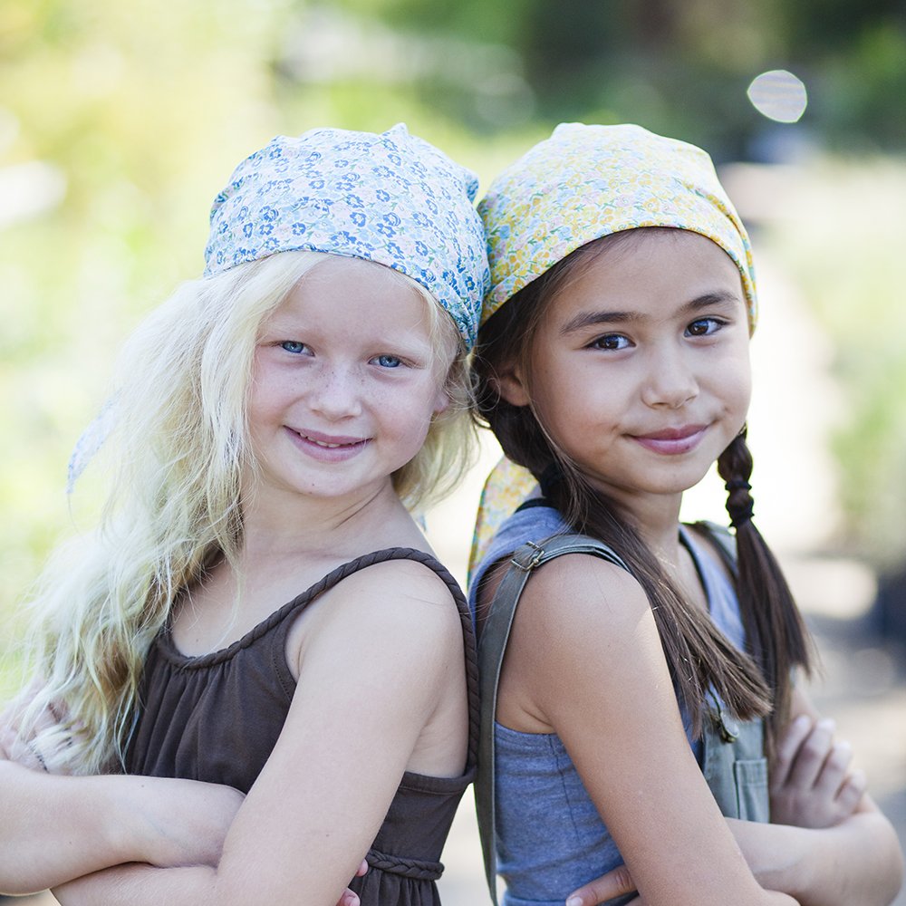 Girls Pre-tied Summer Bandana Scarf - Kids Age 3-8 Y- Strawberry Print