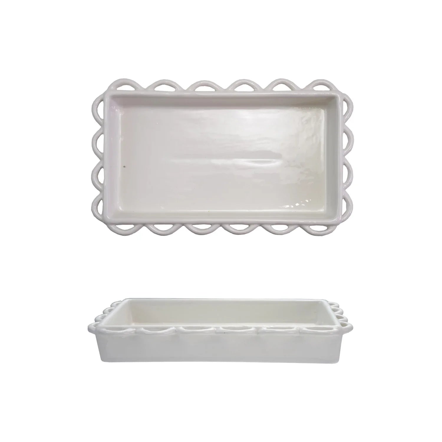 Decorative Scalloped Napkin Holder (holds 7-1/2"l X 4"w Napkin)