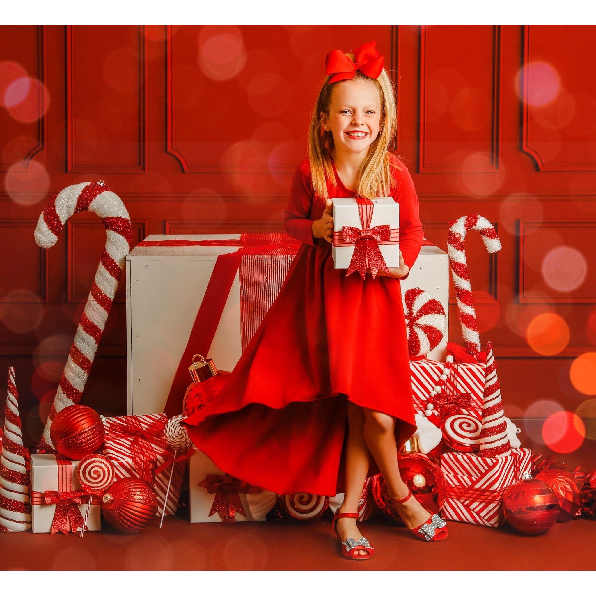 Organic Giselle Dress Long Sleeve Red