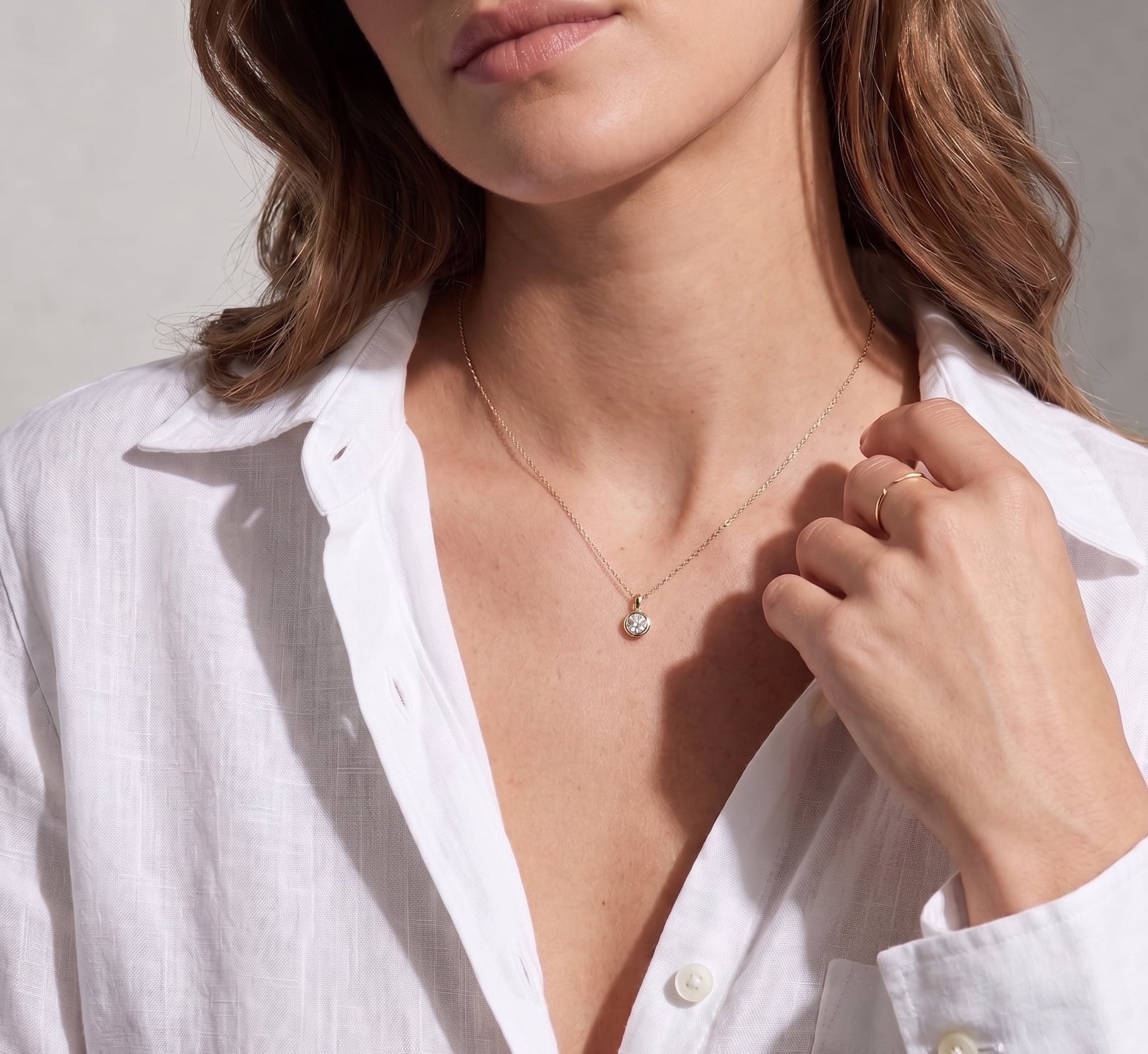Large Bezel Diamond Pendant