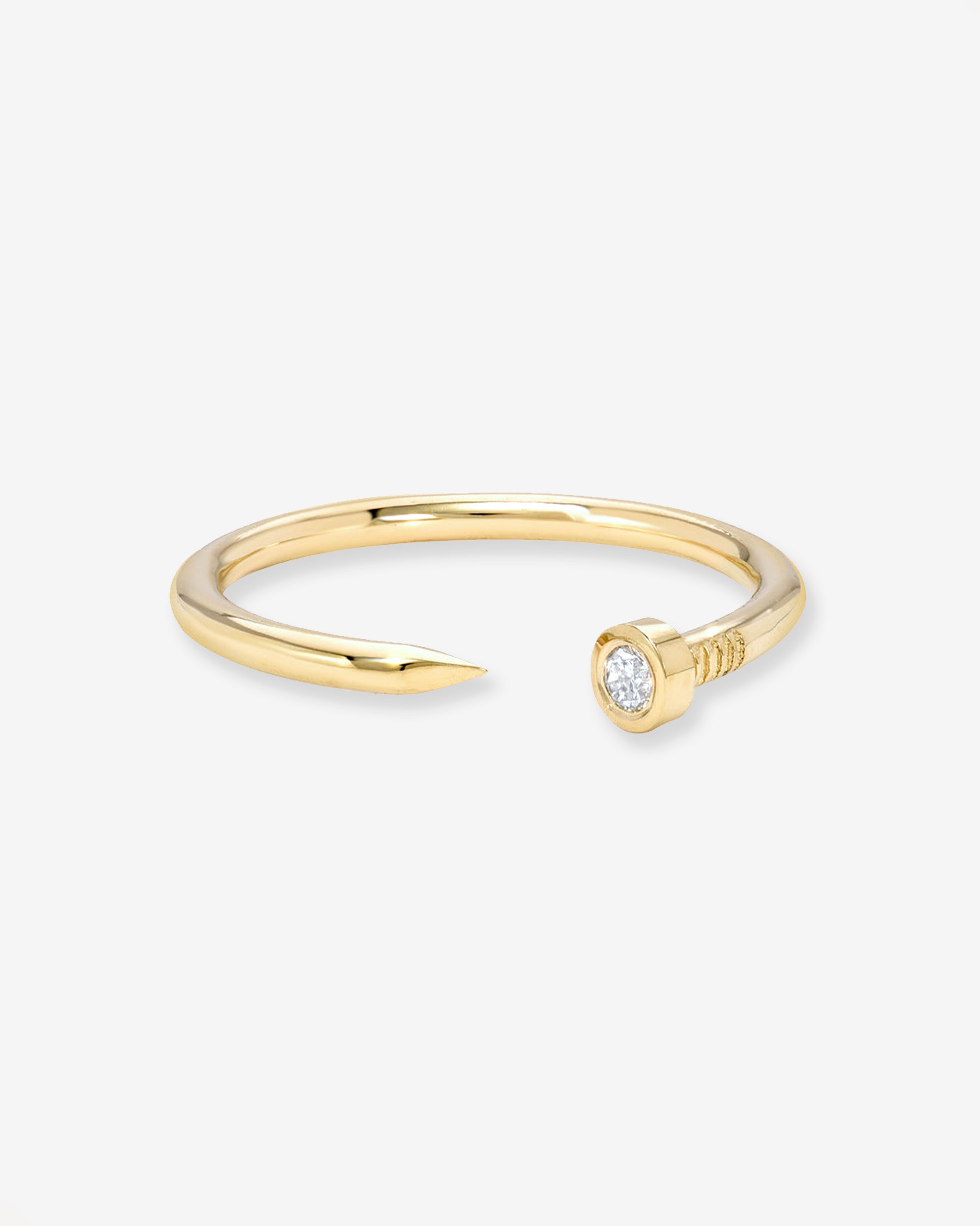 Diamond Nail Cuff Ring