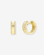 Diamond Thick Huggie Earrings