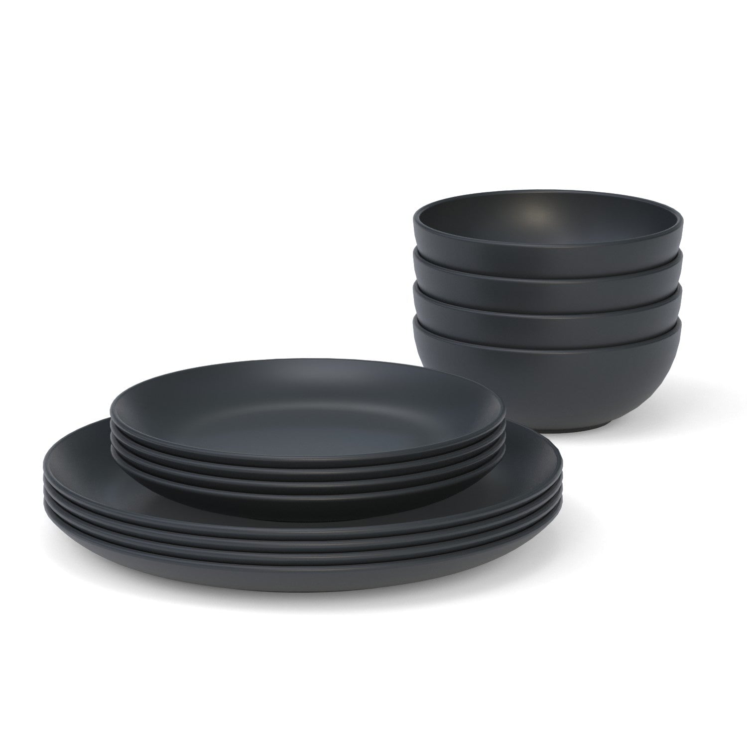 8 " Round Side Plate Set Of 4 - Black