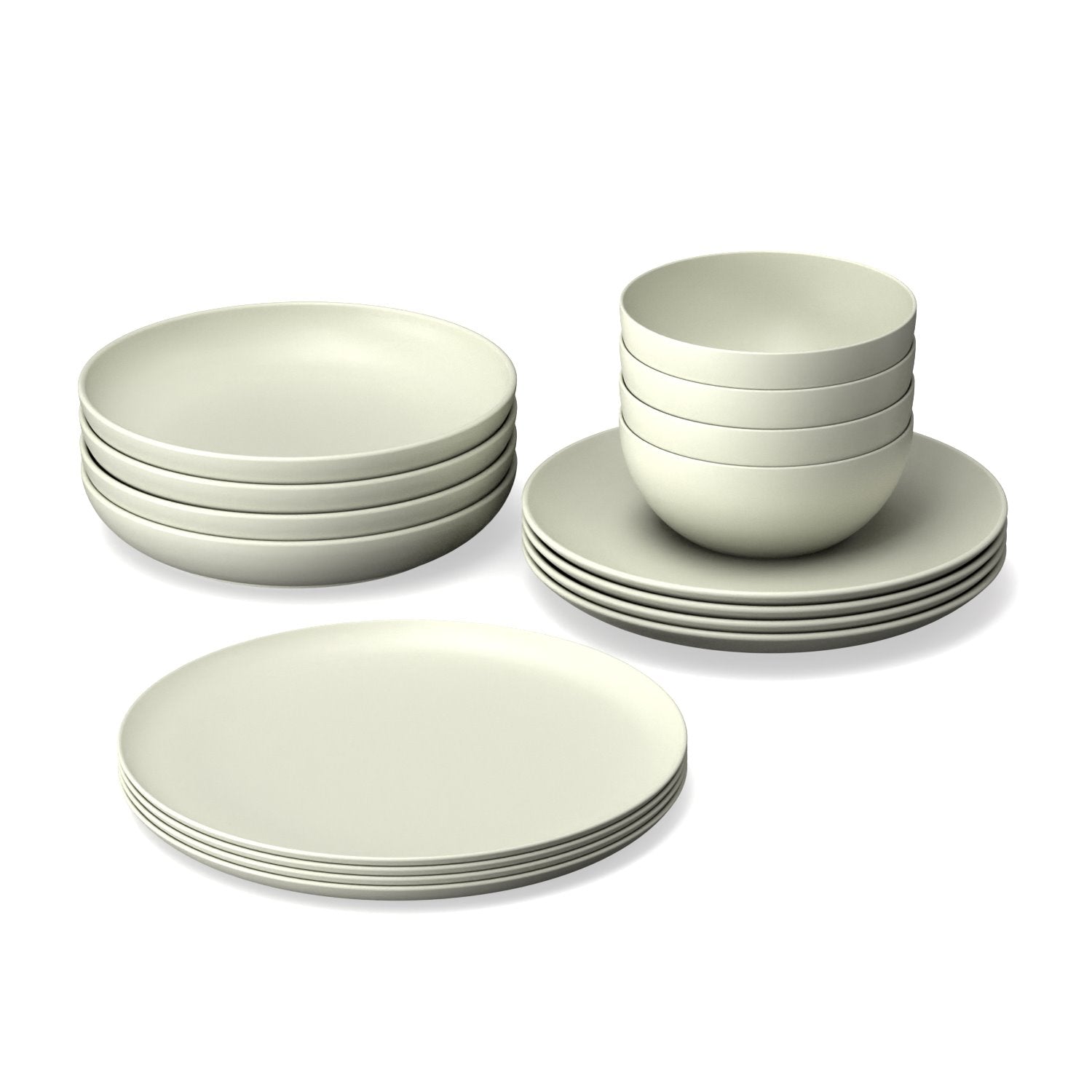 Round Deep Plate - Off White - Set Of 4