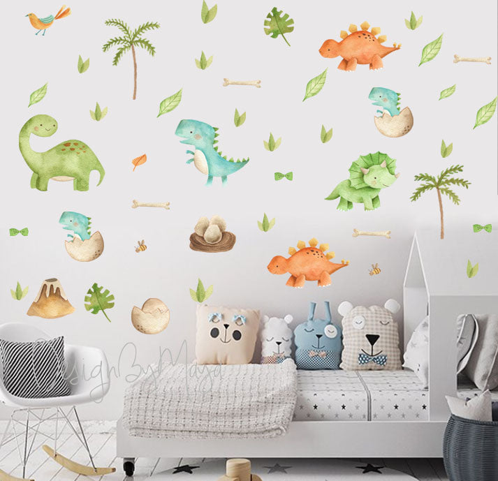 Dinosaur Decals - Fabric Nursery Wall Art Decals