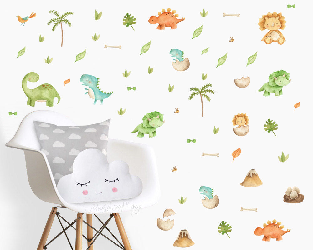 Dinosaur Decals - Fabric Nursery Wall Art Decals