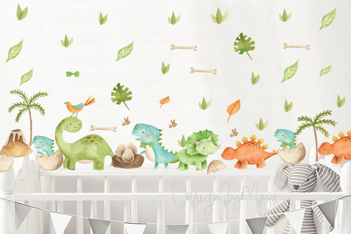 Dinosaur Decals - Fabric Nursery Wall Art Decals