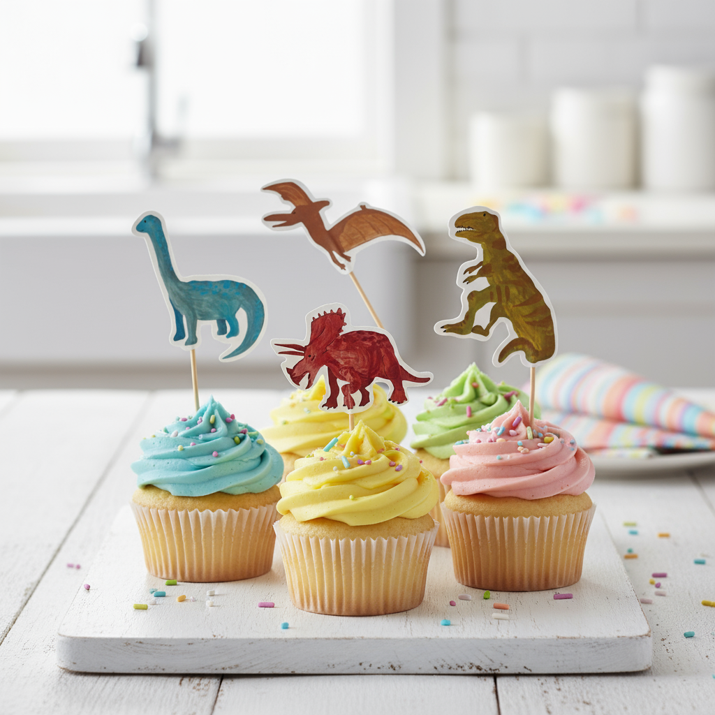 Dinosaur Cake Toppers (set Of 12)