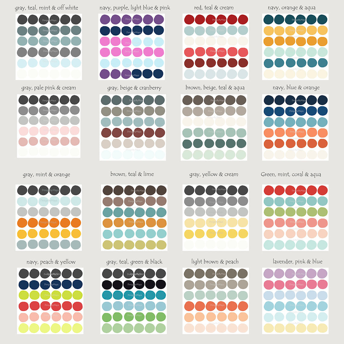 Earth Tones Polka Dots - Fabric Nursery Wall Art Decals