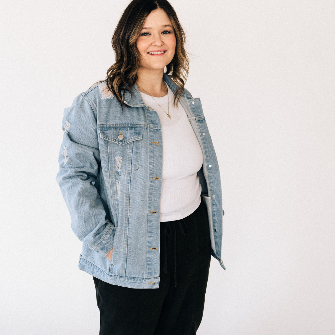 Distressed Denim Jean Jacket - Women