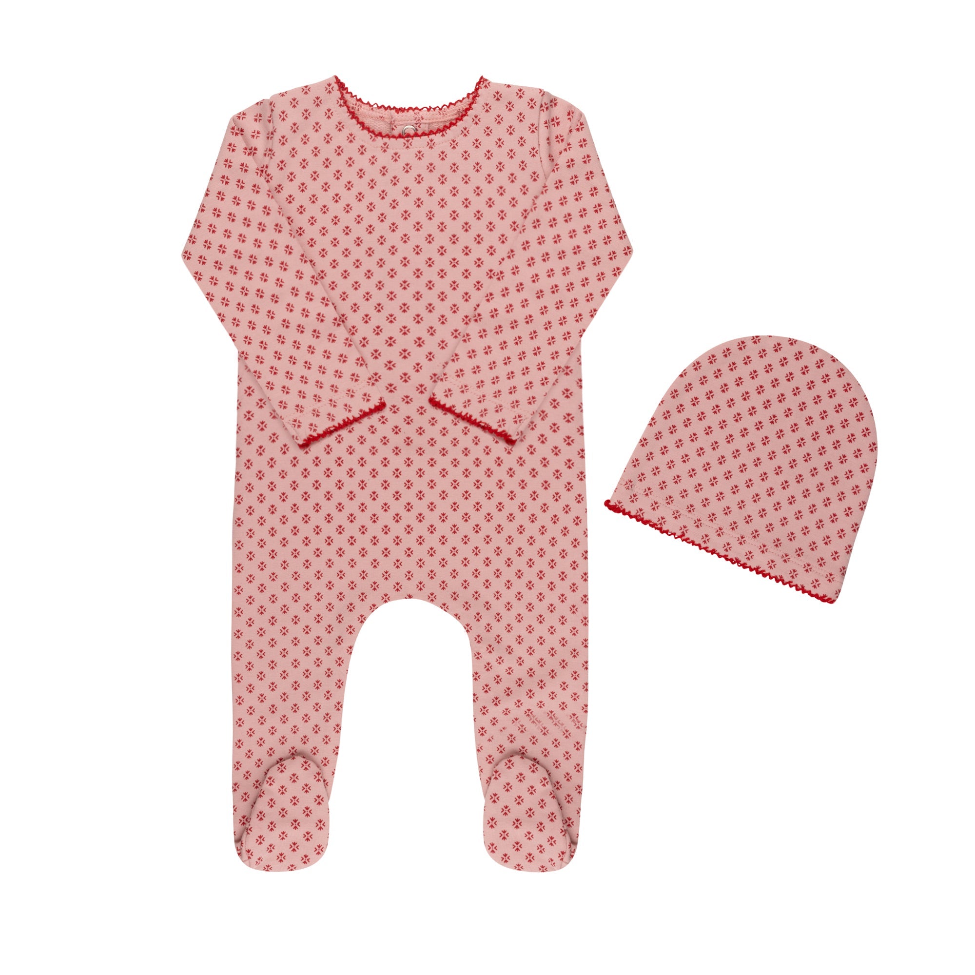 Ditsy Print Footie & Hat