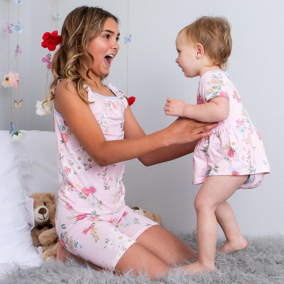 Ditzy Floral Flutter Tank & Shorts