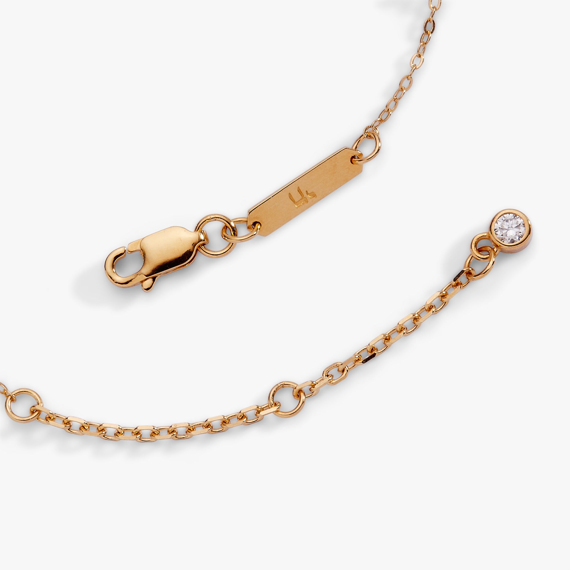 Star Of David Delicate Pave Beaded Chain Bracelet