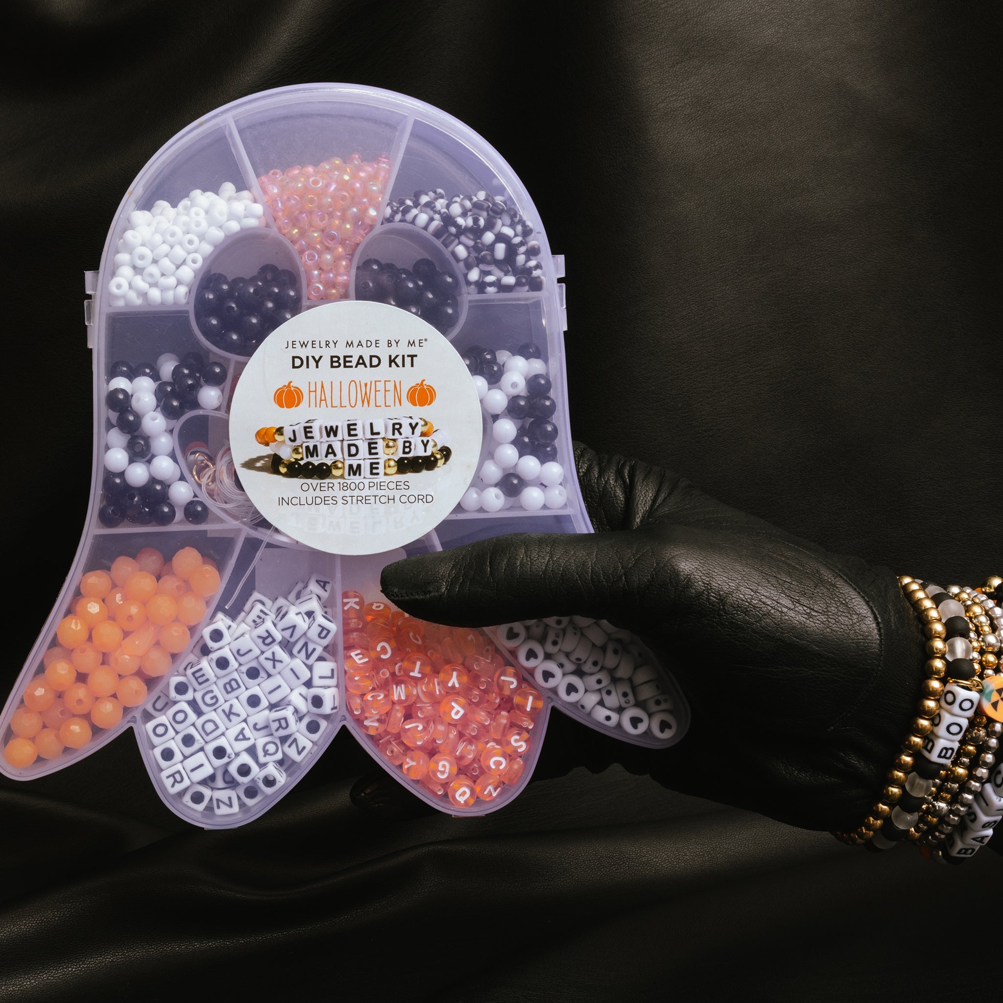 Halloween Ghost Orange And Black Letter Diy Bead Box