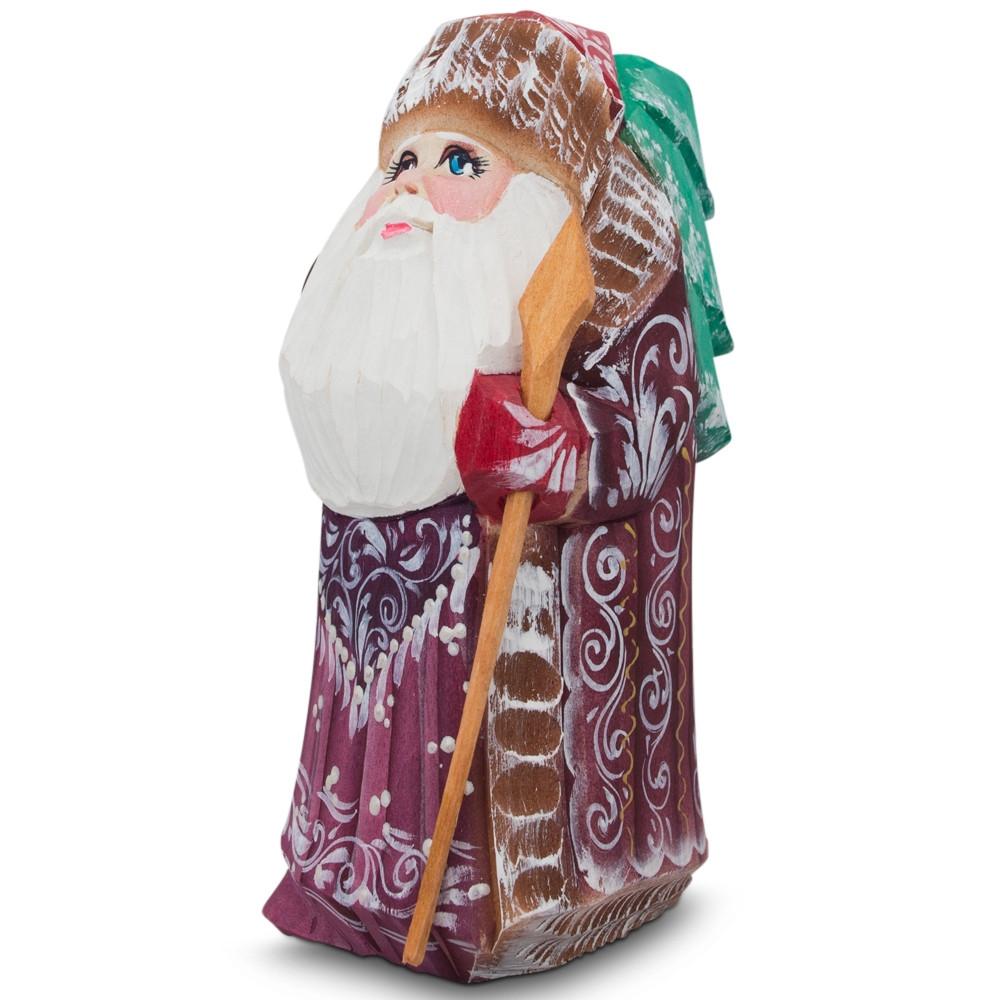 Hand Carved Wooden Santa Claus Figurine 4.75 Inches