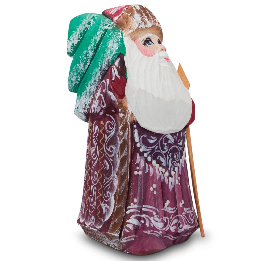 Hand Carved Wooden Santa Claus Figurine 4.75 Inches