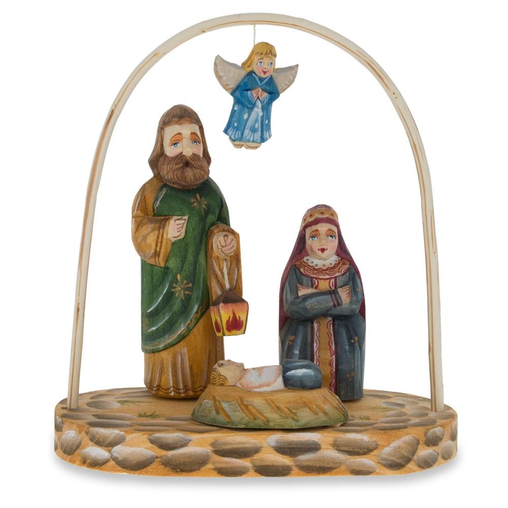 Wooden Hand Carved Nativity Scene Figurines 6.4 Inches