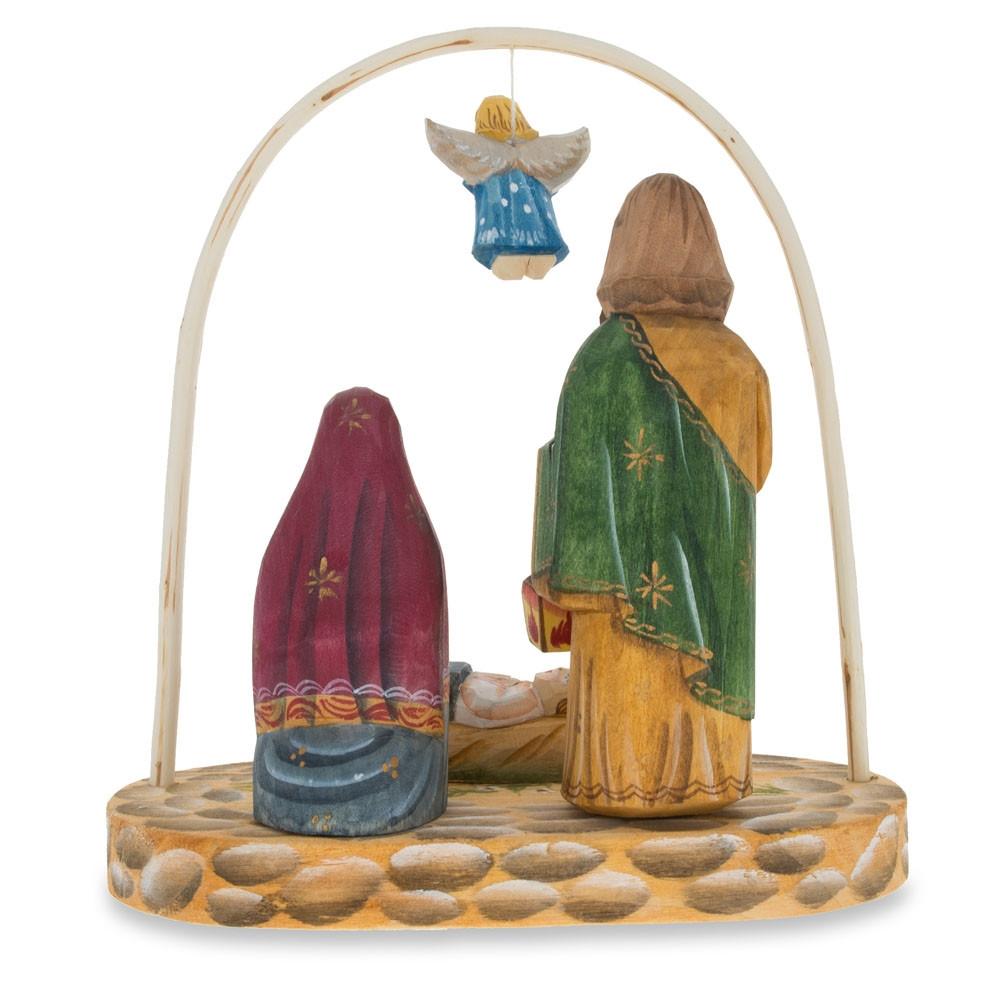 Wooden Hand Carved Nativity Scene Figurines 6.4 Inches