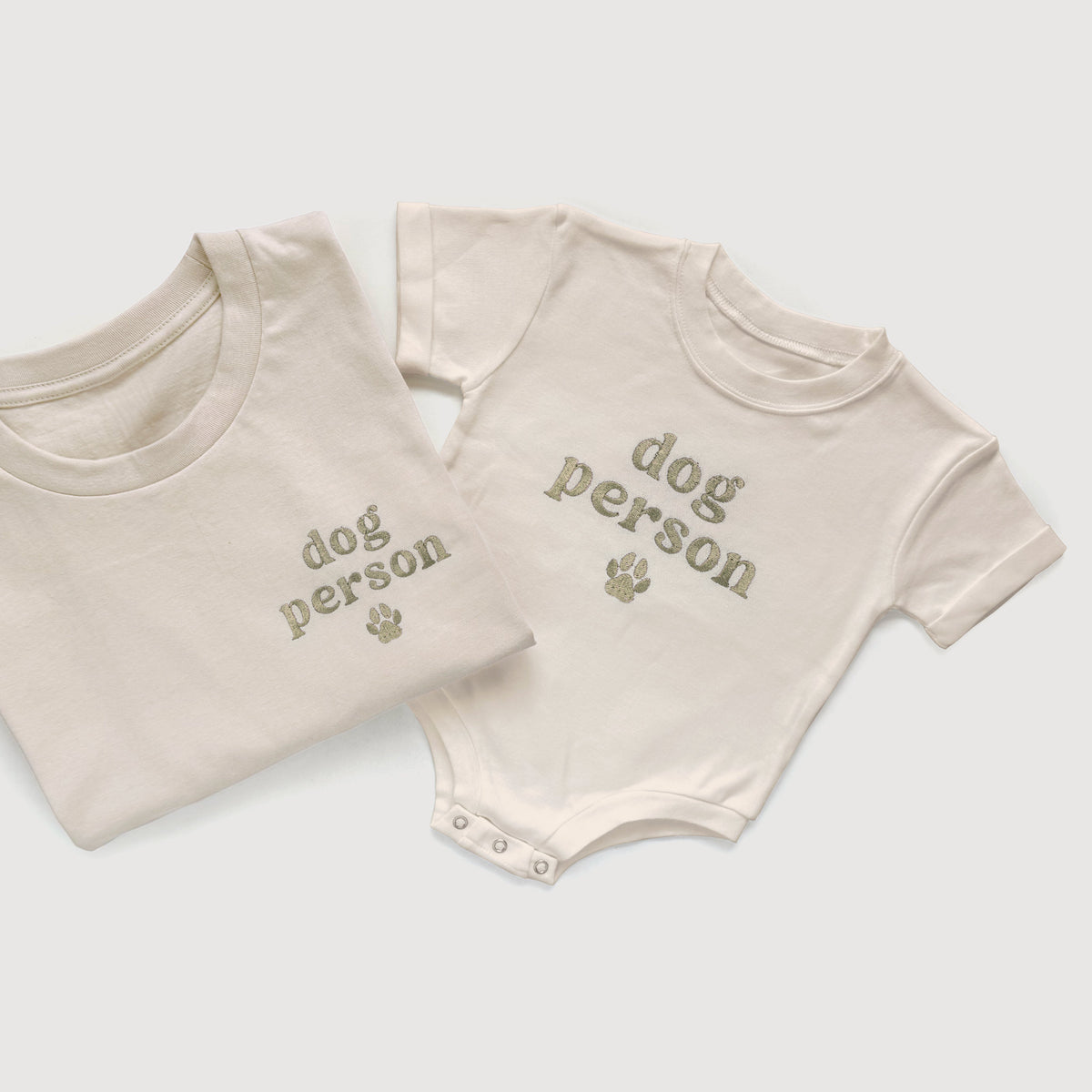 Embroidered "dog Person" Matching Shirts And Baby Outfits