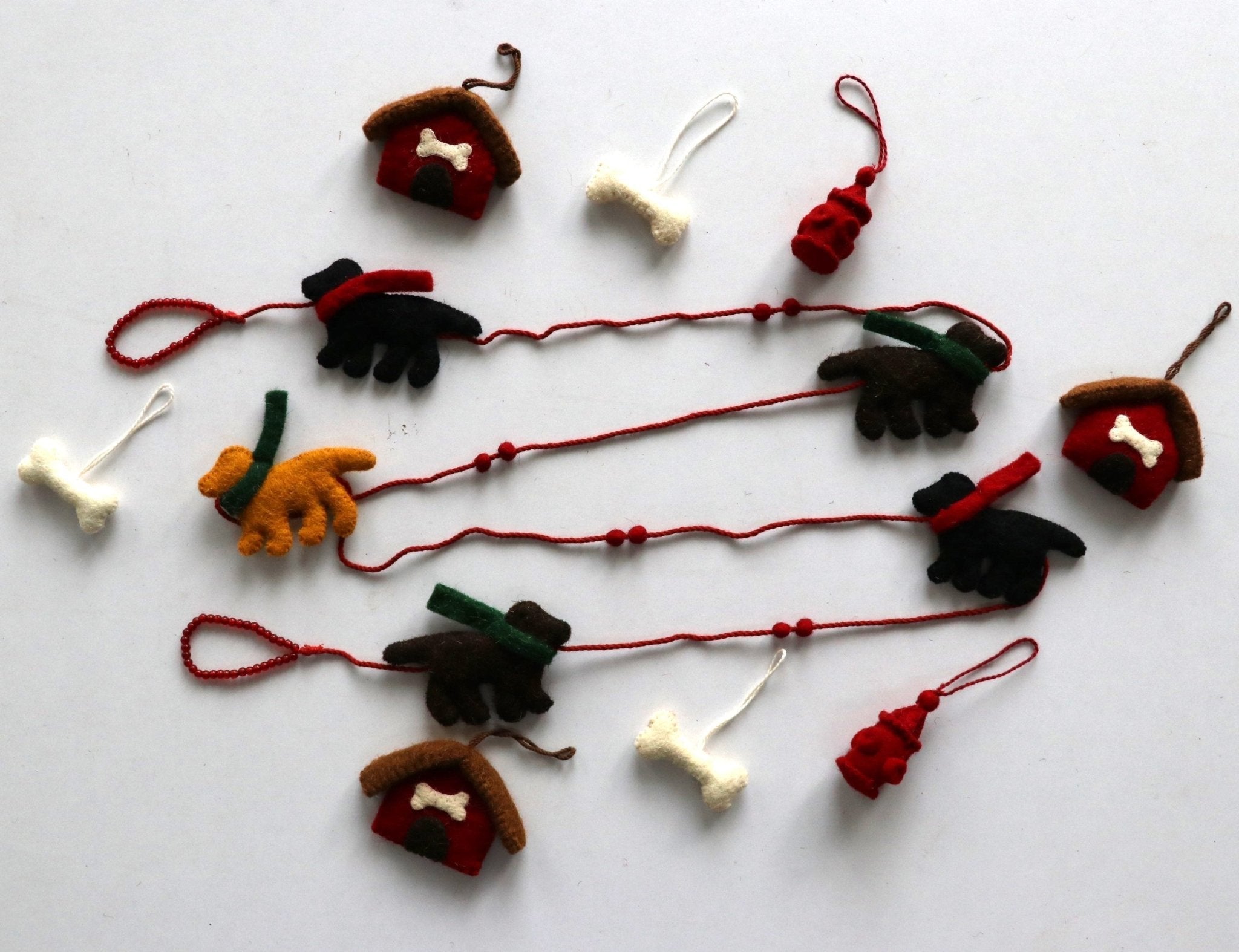9 Piece -dog Themed Christmas Decoration Set For Table Top Trees - 9 Pieces