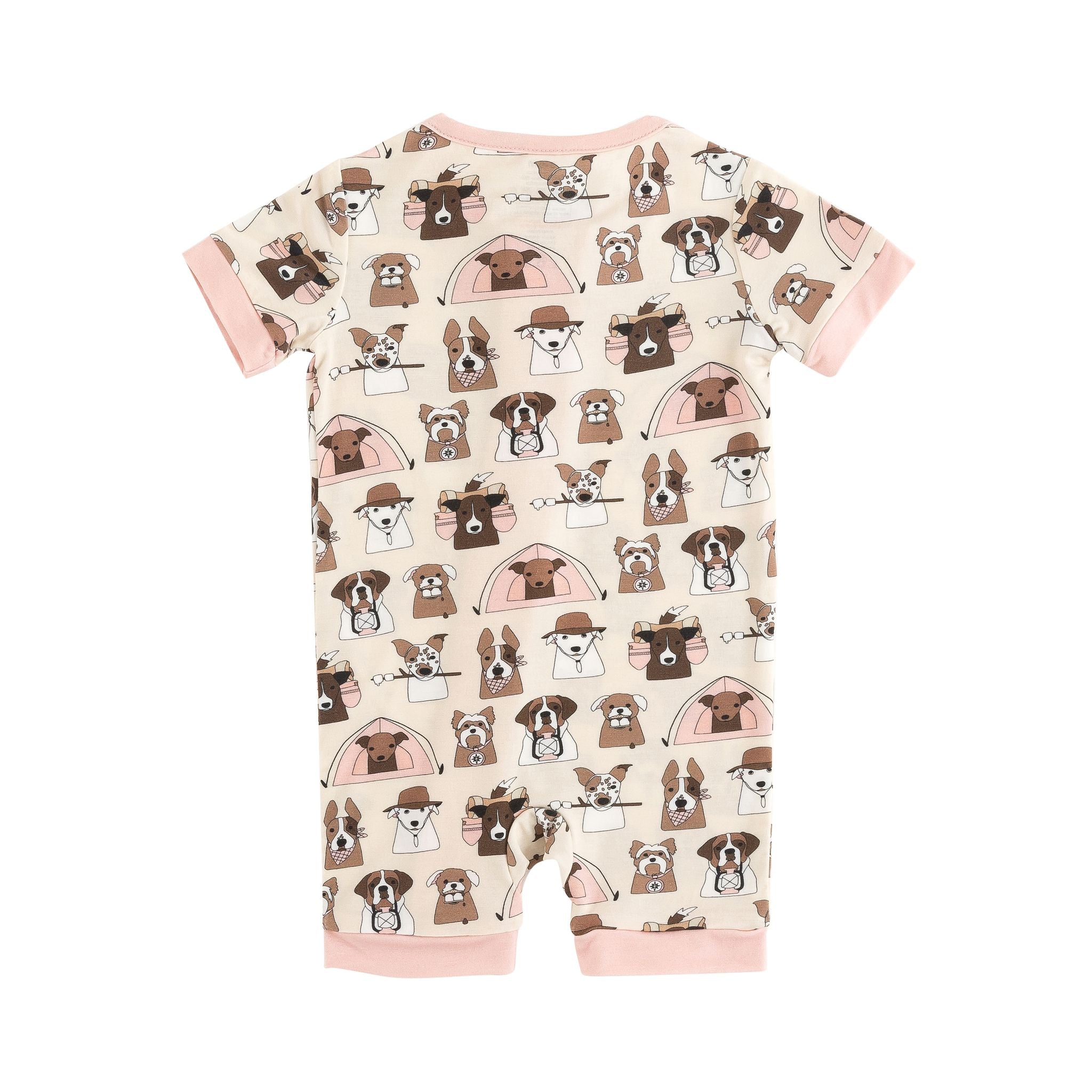 Camp Paws (romper) - Pink