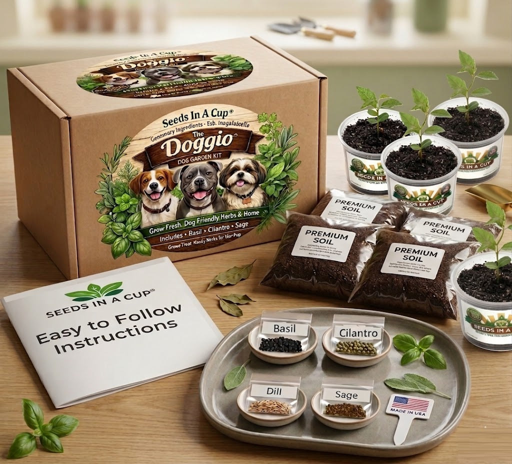 Doggo's Garden (for Dogs) Garden Kit | Basil, Sage, Cilantro & Dill |