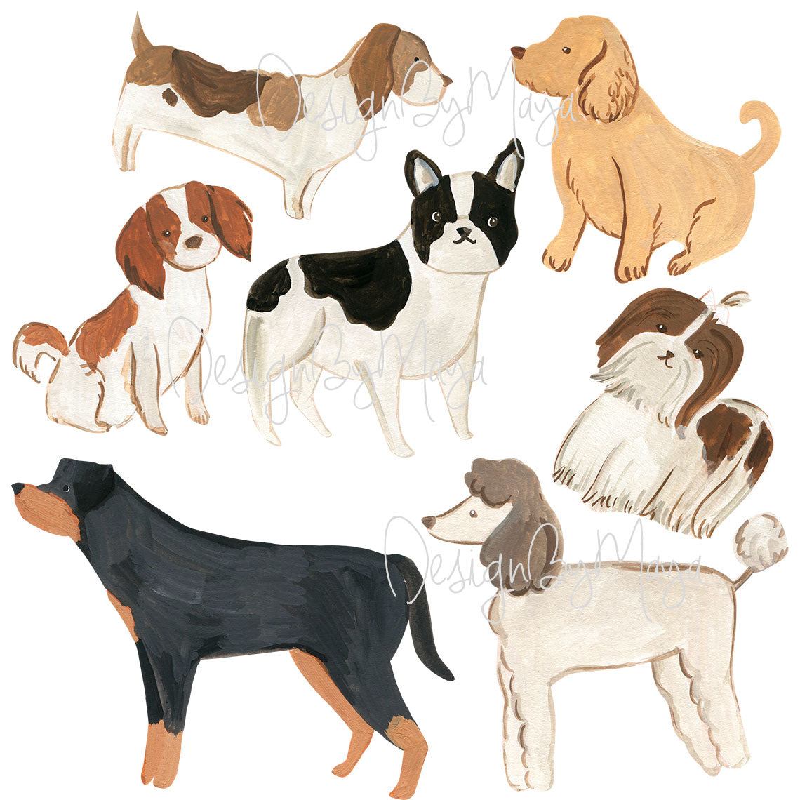 Dogs Wall Decals - Fabric Nursery Wall Art Decals