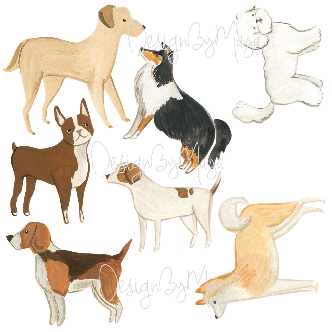 Dogs Wall Decals - Fabric Nursery Wall Art Decals