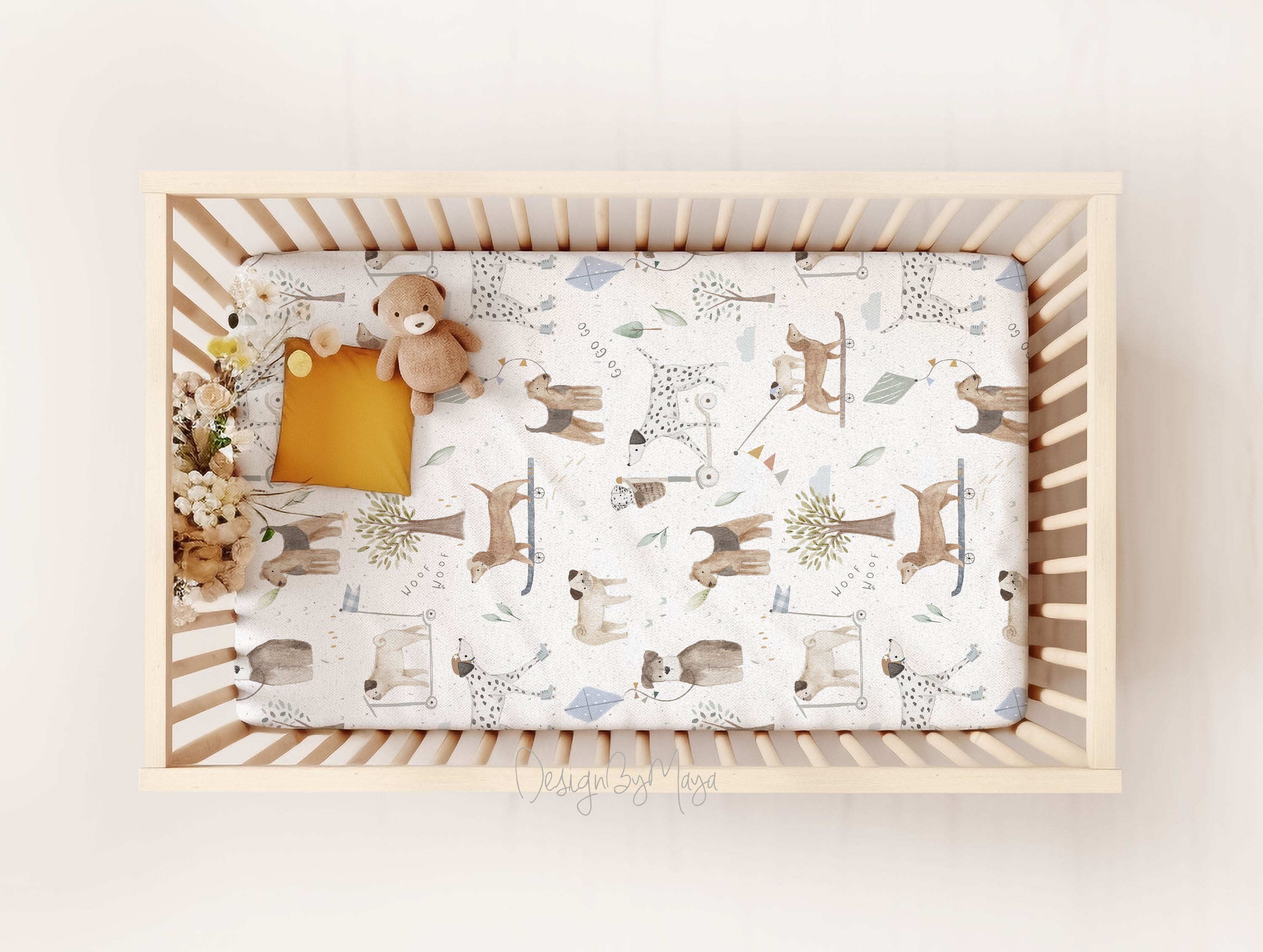 Baby Dogs Crib Sheet - Minky / Jersey Crib Sheet