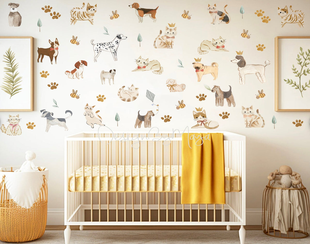 Dogs Decals - Fabric Nursery Wall Art Decals