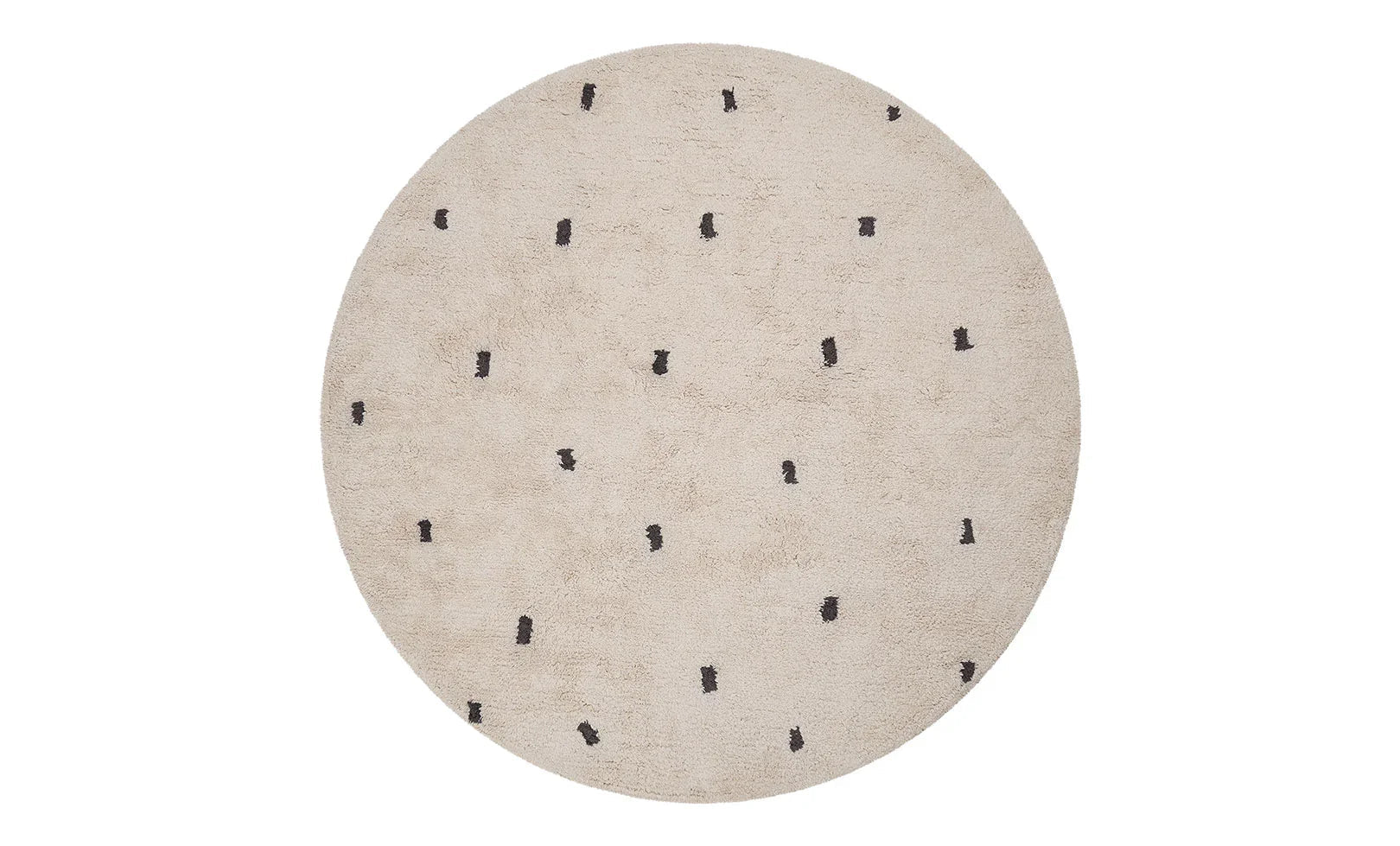Dotted Washable Organic Cotton Rug In Ebony