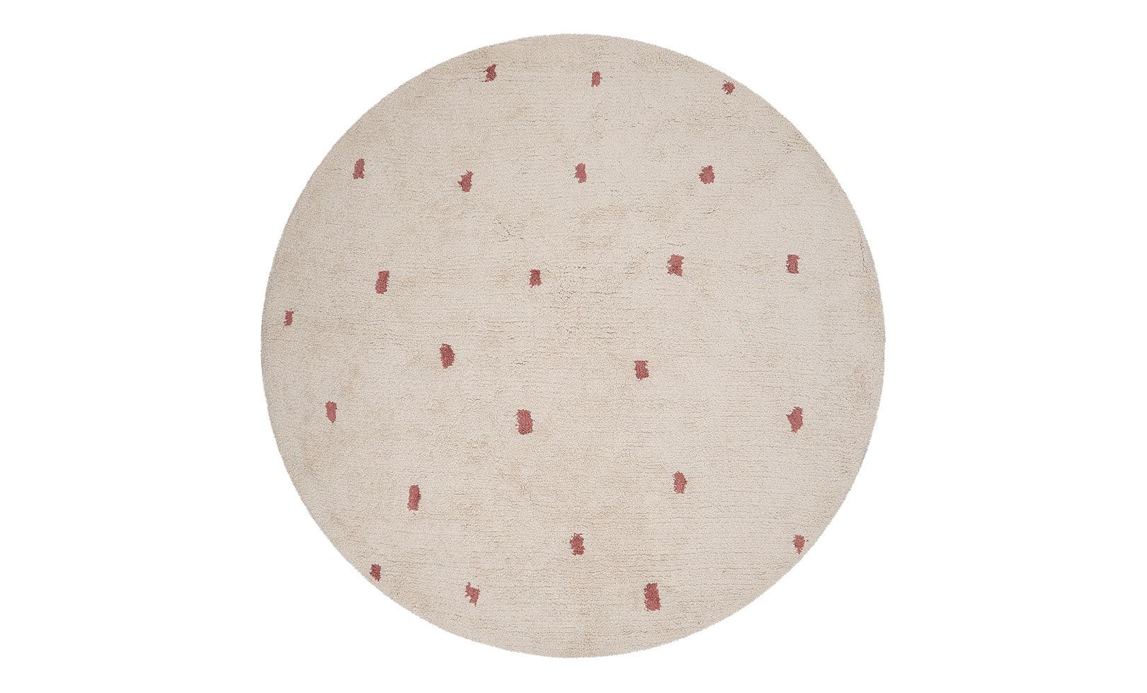 Dotted Washable Organic Cotton Rug In Rust