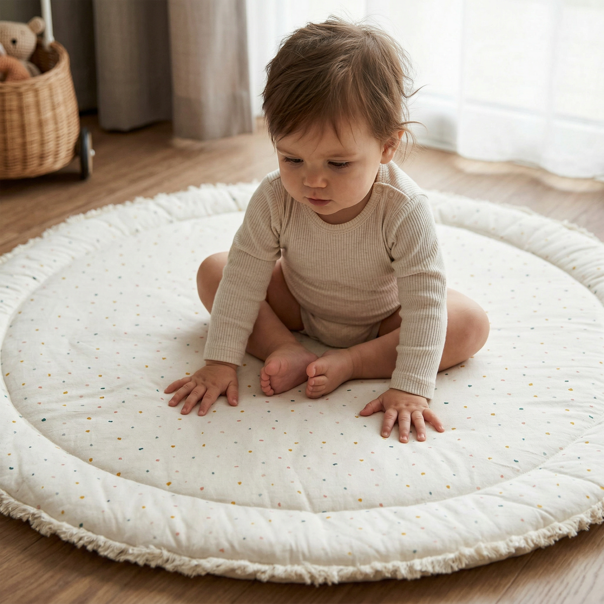 Organic Cotton Quilted Play Mat - Dotty