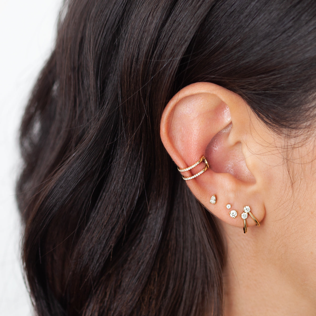 Double Row Diamond Ear Cuff