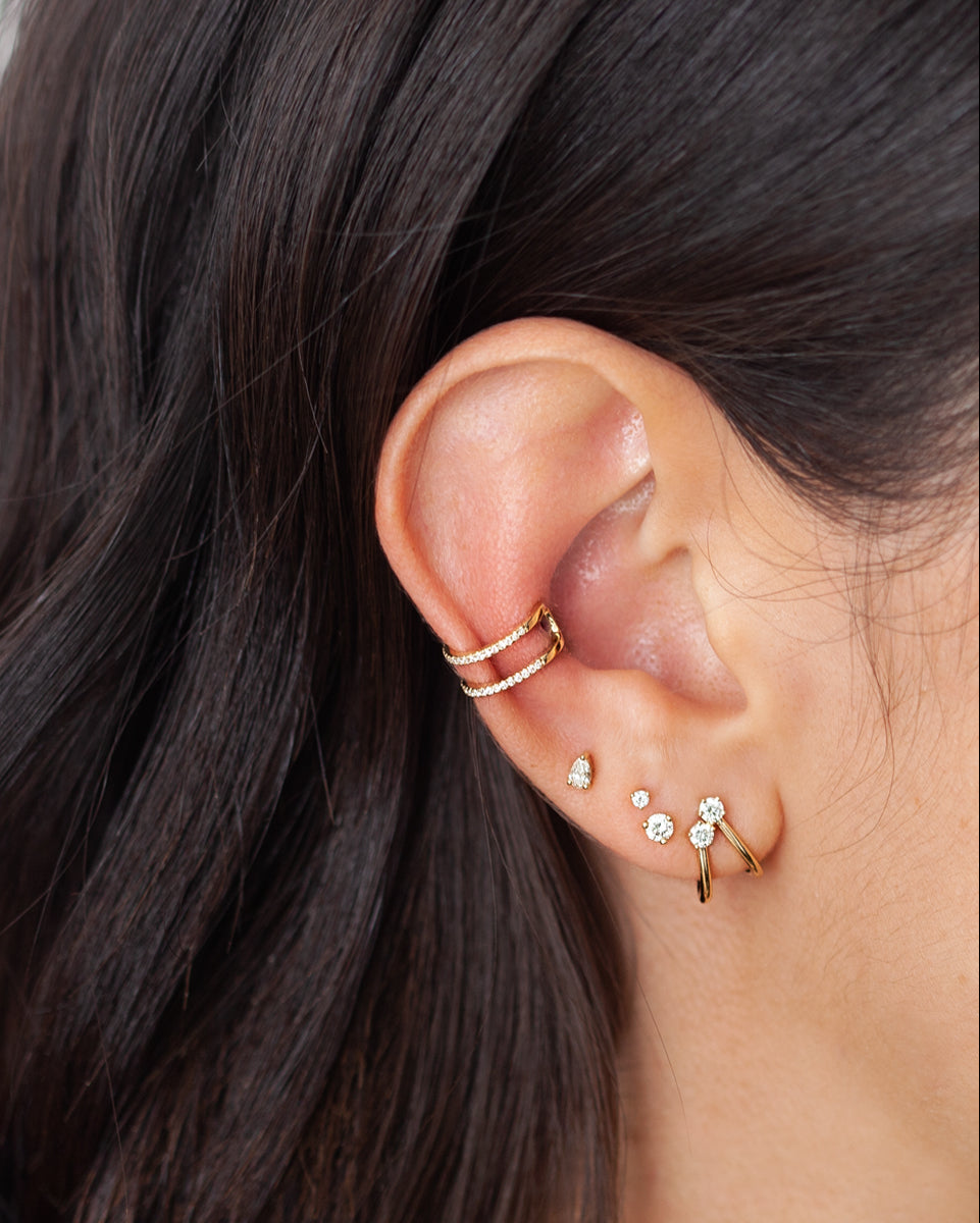 Double Row Diamond Ear Cuff
