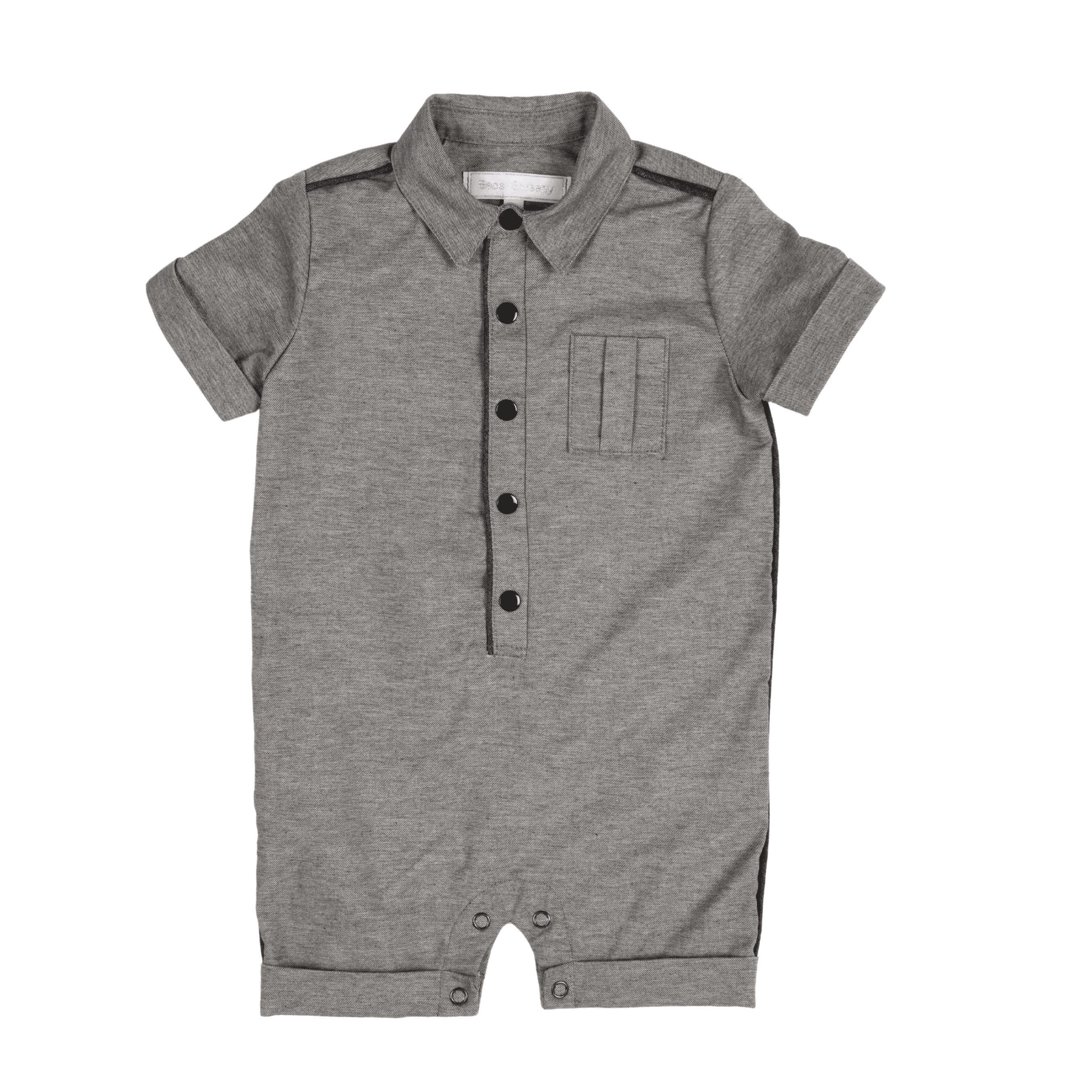 Dov | Baby Boys Grey Cotton Playsuit