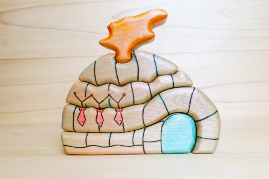 Wooden Igloo Stacking Puzzle Toy