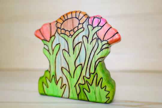 Large Wooden Wildflower Chunky Playscape Block