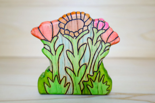 Large Wooden Wildflower Chunky Playscape Block